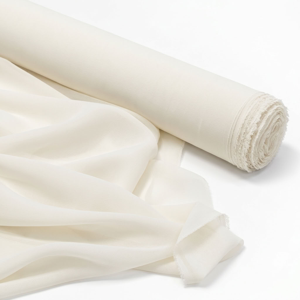 Chiffon Drapery Panel in Ivory 1114 - fabric roll