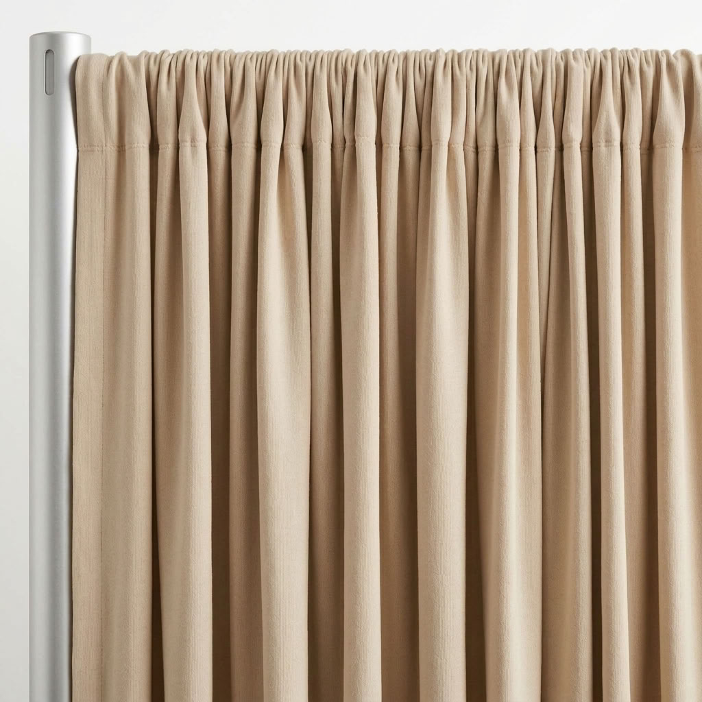 Interlock (Stretch) Drapery Panel in Khaki/L 1326 - hanging drapery