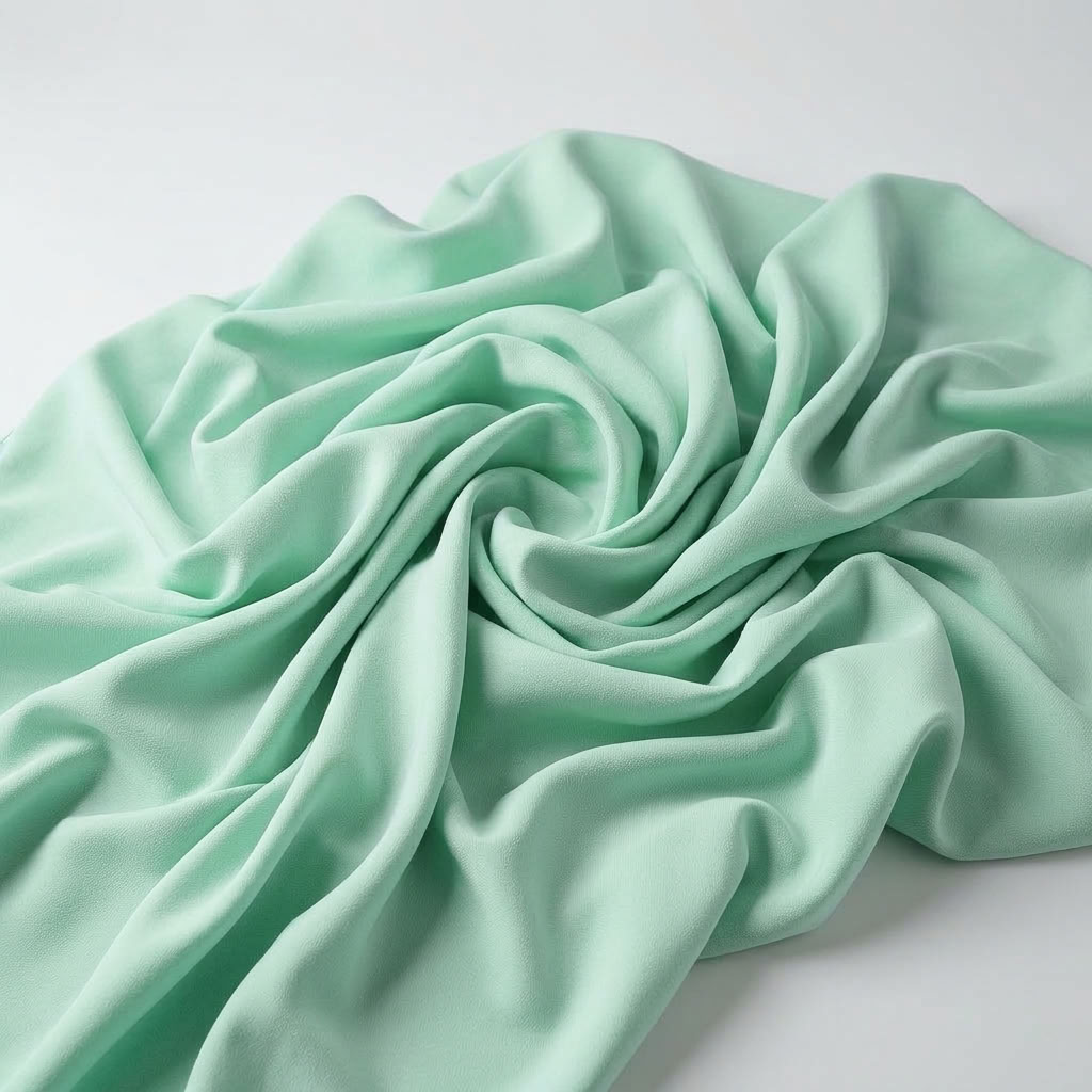 Interlock (Stretch) Drapery Panel in Mint 1765 - fabric detail 1