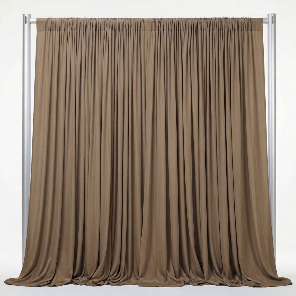 Interlock (Stretch) Drapery Panel in Mocha 1772 - fabric view 1