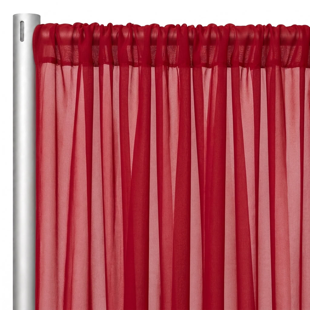 Chiffon Drapery Panel in Red 1192 - hanging panel