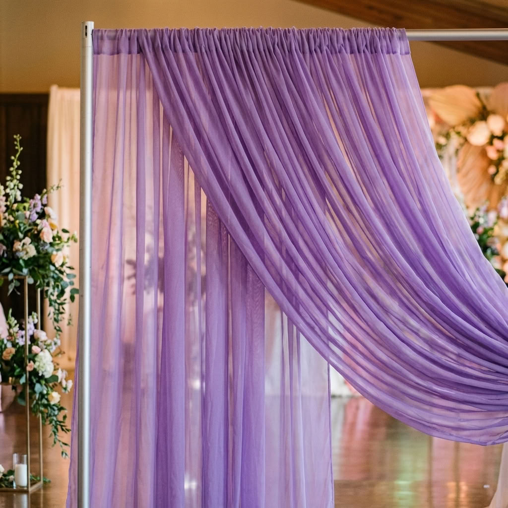 Chiffon Drapery Panel in Lilac 1173 - drapery view 1