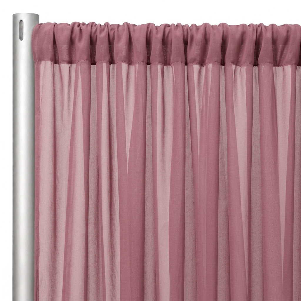 Chiffon Drapery Panel in Mauve 1271 - hanging panel