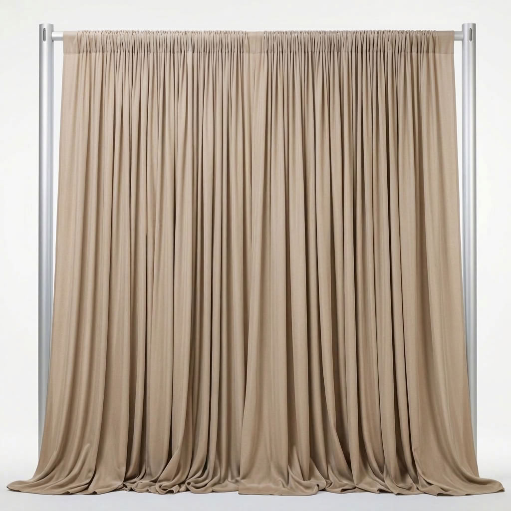 Interlock (Stretch) Drapery Panel in Mocha/L 1385 - fabric view 2