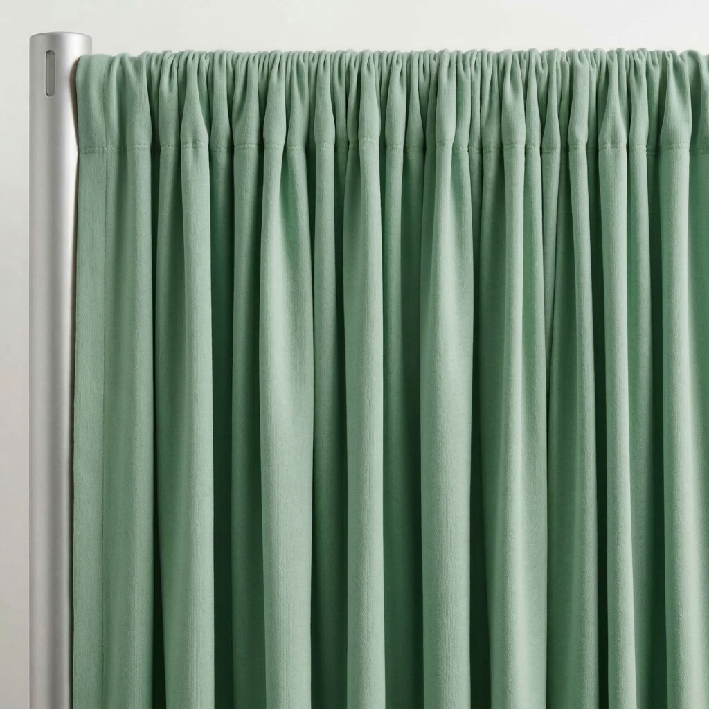 Interlock (Stretch) Drapery Panel in Sage Mint 1750 - hanging drapery