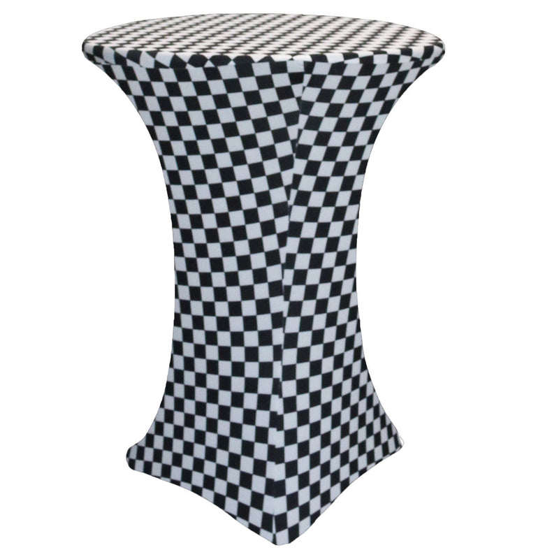 Print Spandex (30"x42") Highboy Cover in Black and White Checkered