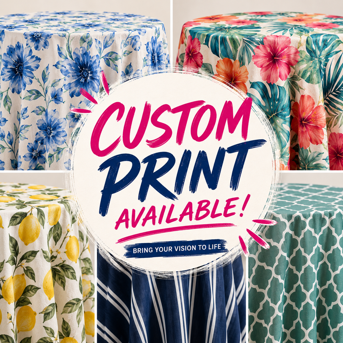Custom Print Table Linen – Urquid Linen