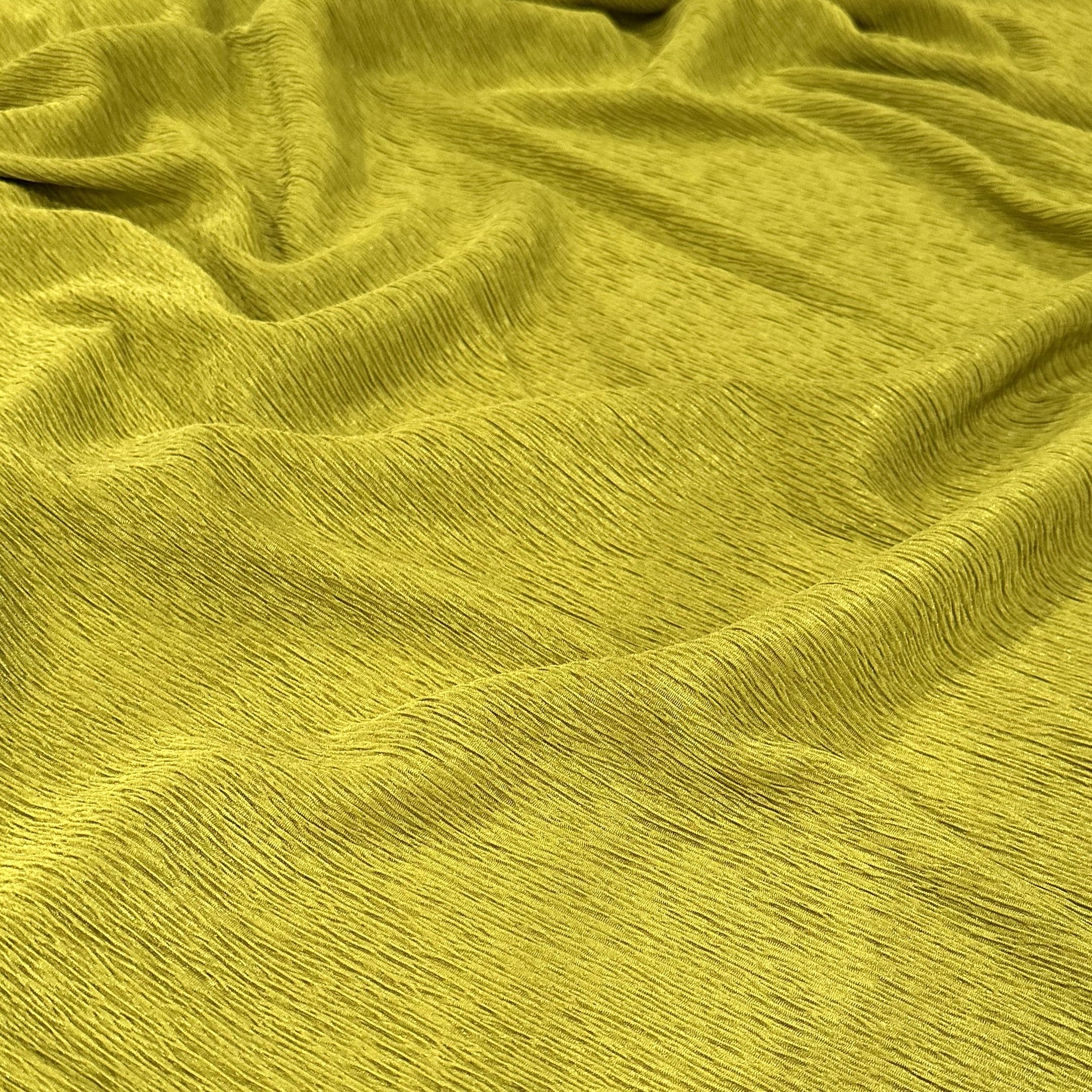 Bella Crepe Table Linen in Chartreuse Urquid Linen