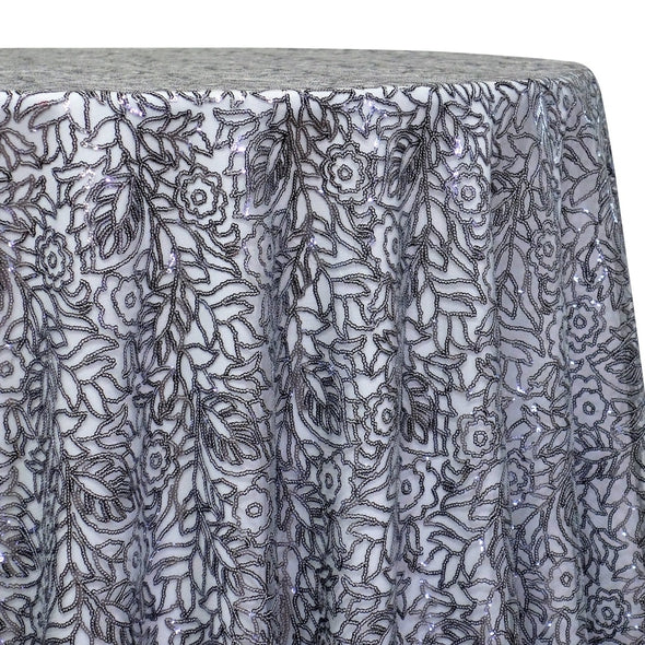 10pcs - Fiori Leaf Sequins Table Linen 58"x58" Square - Grey