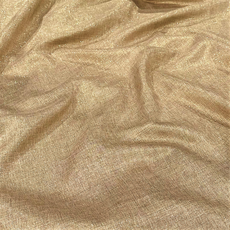 Metallic Burlap Wholesale Fabric in Khaki/Gold