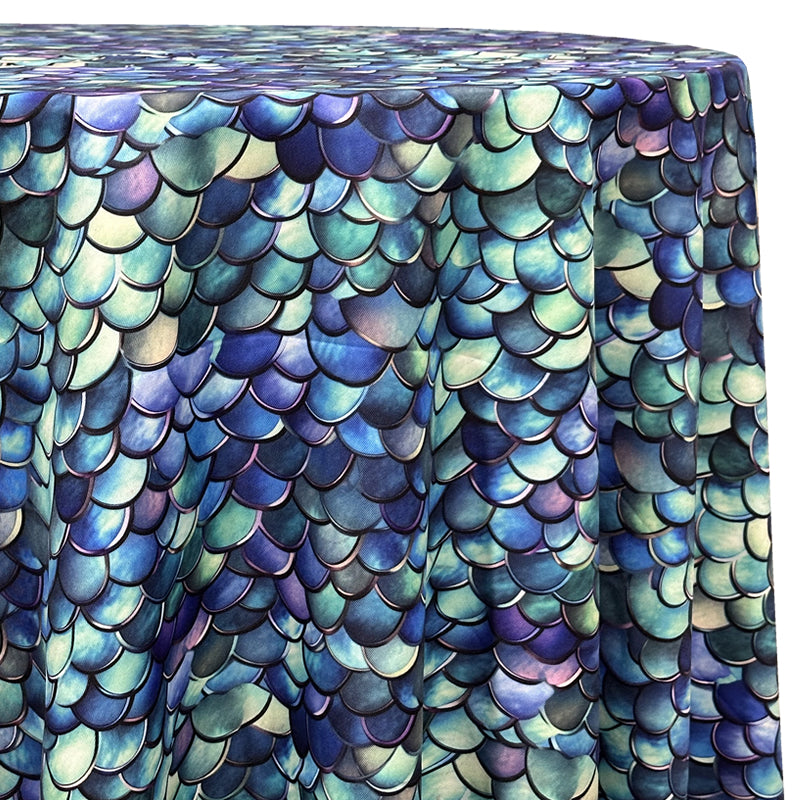 Azur Table Linens Mermaid (Poly Print) Table Linen in Azure – Urquid Linen