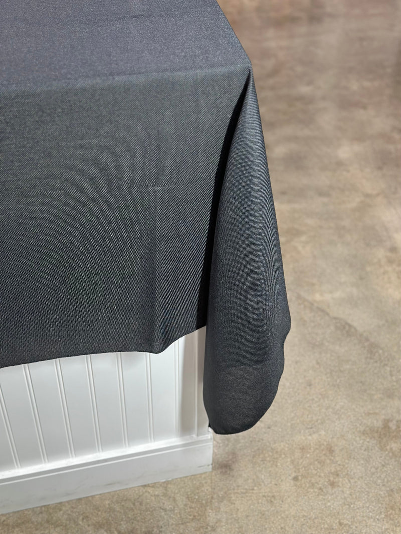 1pc - Imitation Burlap Table Linen 132" Round - Black