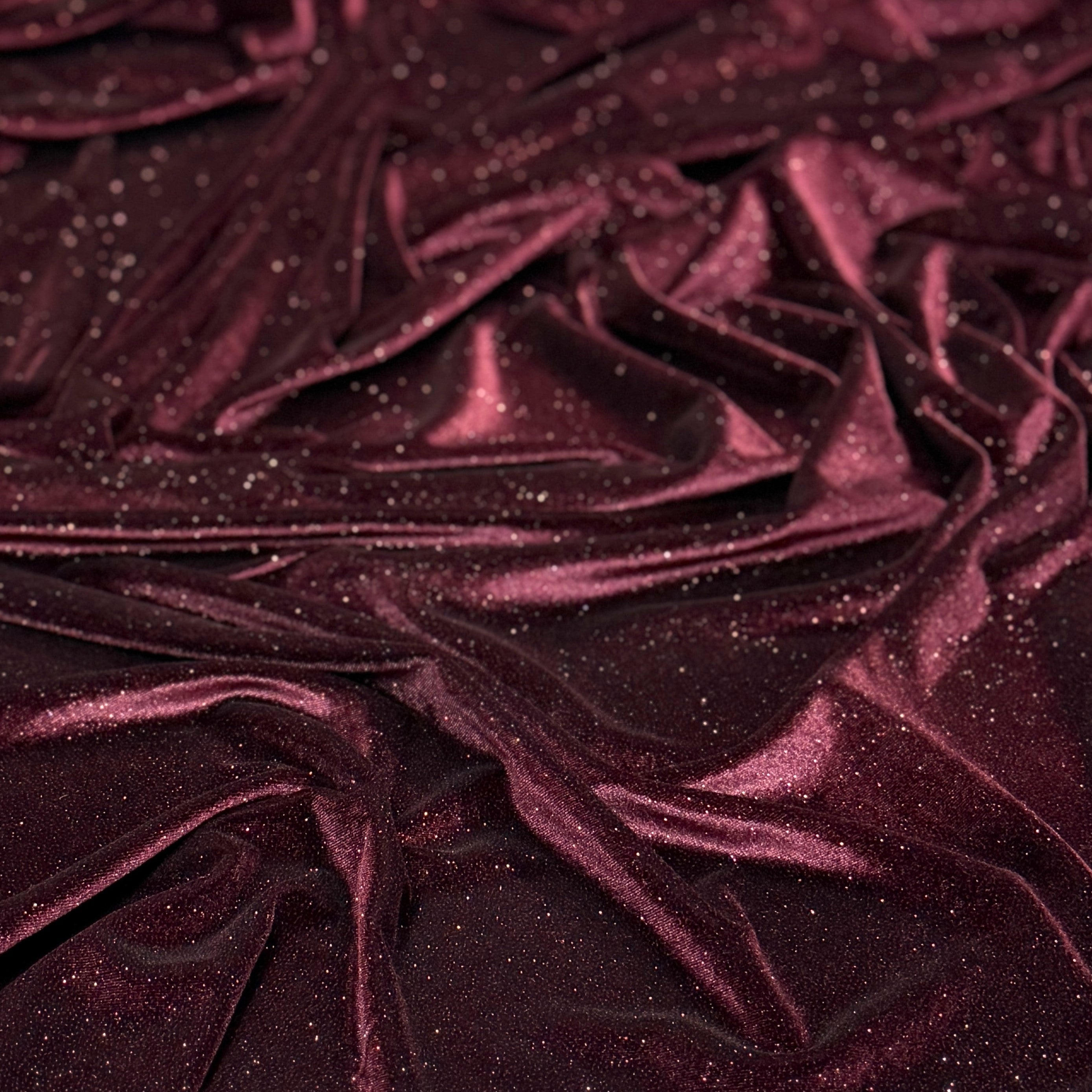 Glitter Velour Wholesale Fabric in Burgundy – Urquid Linen
