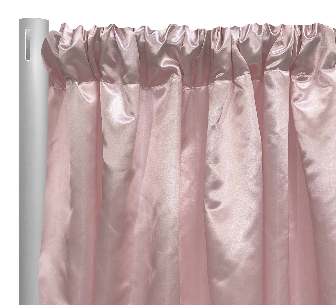 Bridal Satin Drapery Panel in Rose Powder 318 – Urquid Linen