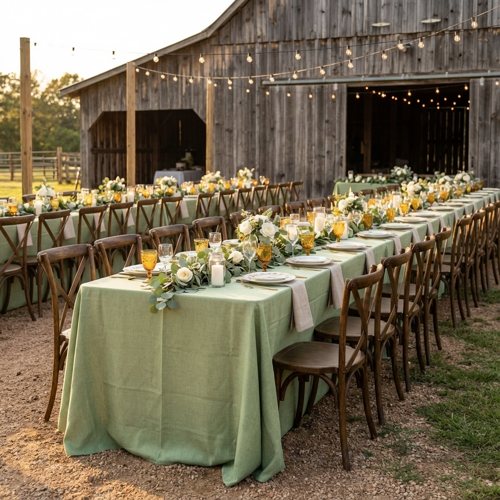 Rustic Linen Table Linen in Sage – Urquid Linen