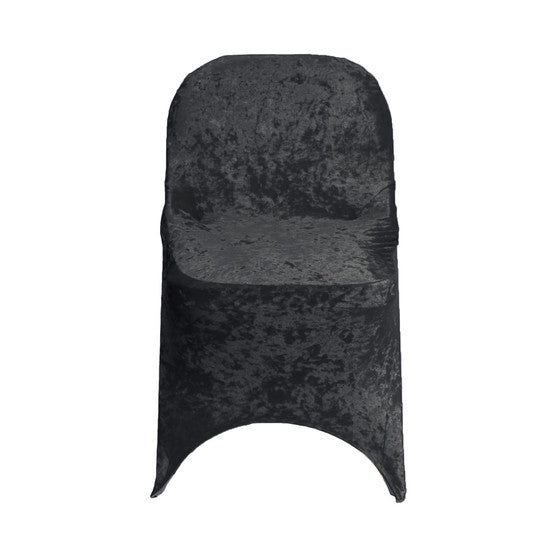 Velvet Spandex Folding Chair Cover in Black – Urquid Linen