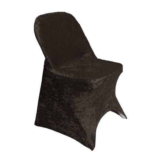 Velvet Spandex Folding Chair Cover in Black