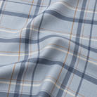 Plaid (Poly Print) fabric in Denim Blue - fabric and plaid detail
