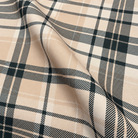 Plaid (Poly Print) fabric in Ivory Noir - fabric and plaid detail