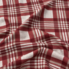 Plaid (Poly Print) fabric in Ruby - softly gathered fabric