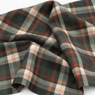 Plaid (Poly Print) fabric in Woodland - softly gathered fabric