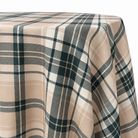 Plaid (Poly Print) in Ivory Noir — table linen draped over a round table