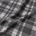 Plaid (Poly Print) in Slate Grey — fabric print and drape detail