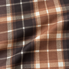 Plaid (Poly Print) fabric in Cinnamon - fabric and plaid detail