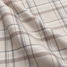 Plaid (Poly Print) in Greige — fabric print and drape detail