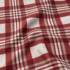 Plaid (Poly Print) fabric in Ruby - fabric and plaid detail