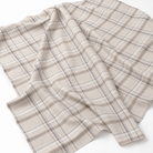 Plaid (Poly Print) fabric in Greige - loose fabric drape