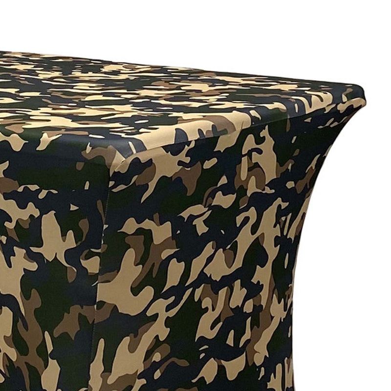 Print Spandex (8'x30") Banquet Table Cover in Camouflage/Army