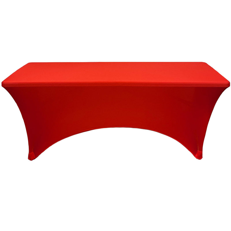 Spandex (6'x30") Banquet Table Cover in Red