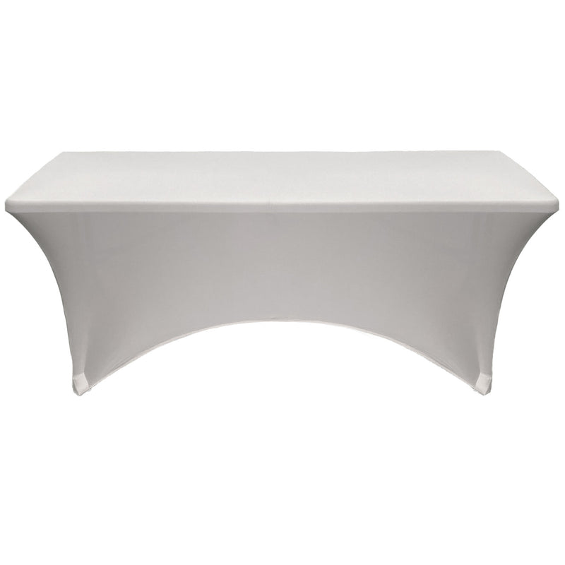 Spandex (6'x30") Banquet Table Cover in Silver