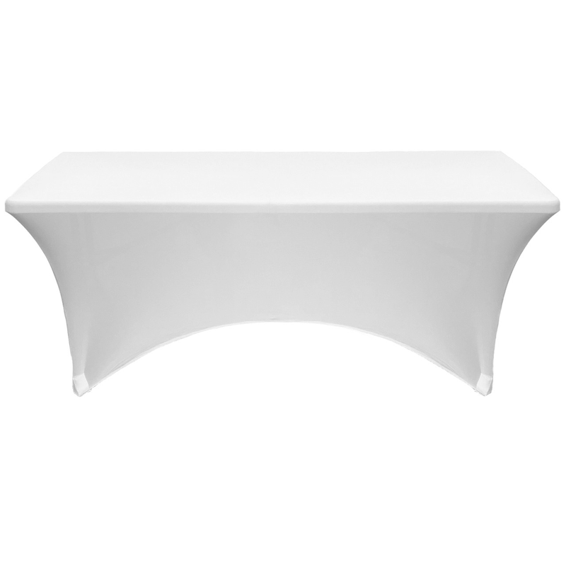 Spandex (6'x30") Banquet Table Cover in White