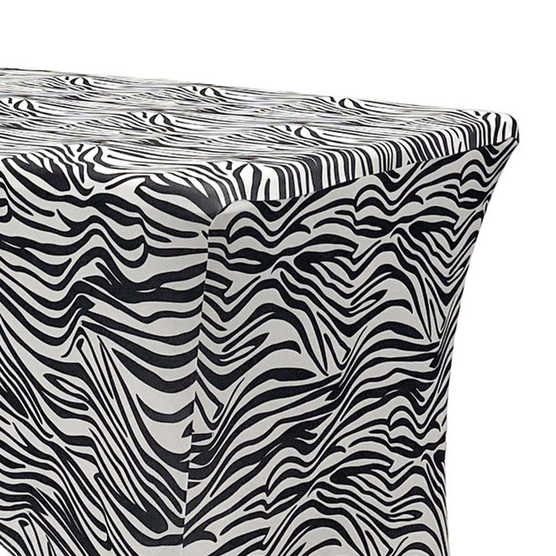 Print Spandex (8'x30") Banquet Table Cover in Zebra