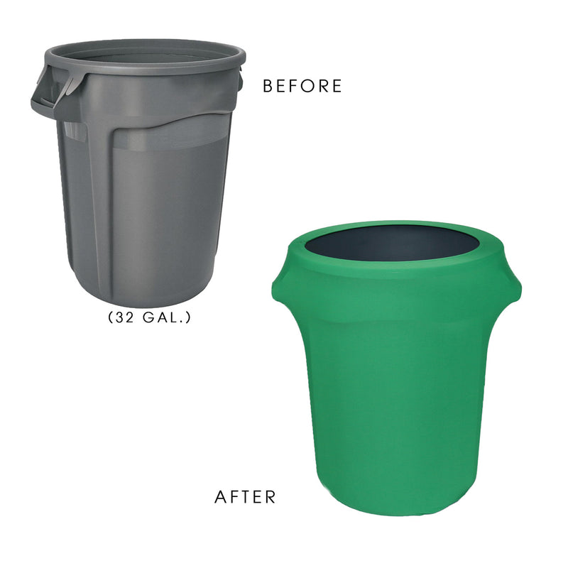 Spandex 32 Gallon Trash Can Cover in Emerald Green