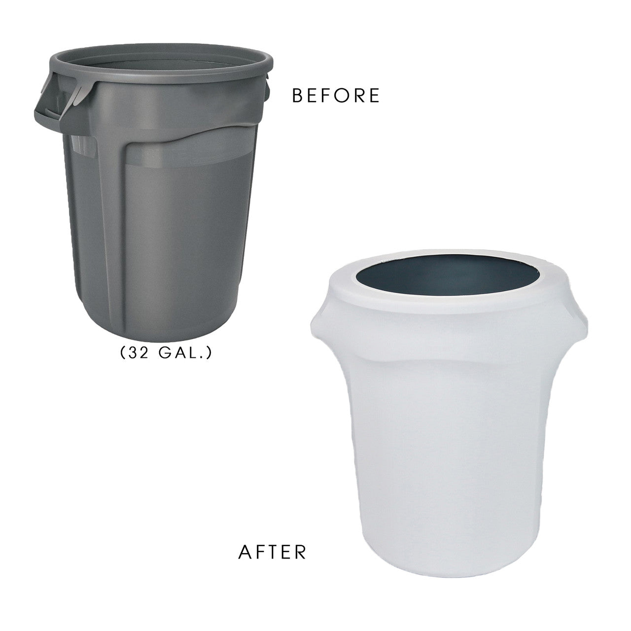 Spandex 32 Gallon Trash Can Cover in White – Urquid Linen