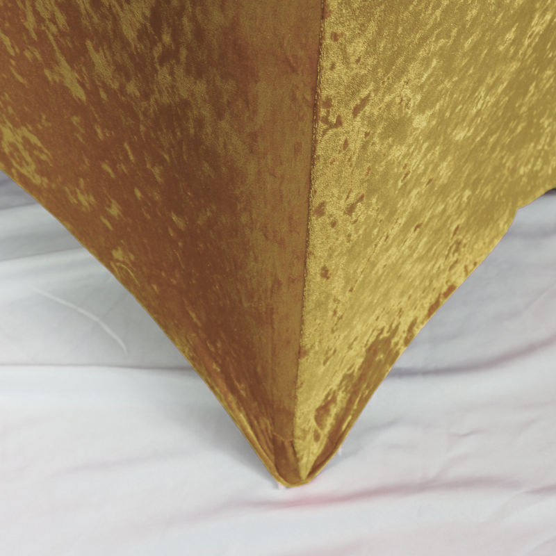 Velvet Spandex (8'x30") Banquet Table Cover in Gold