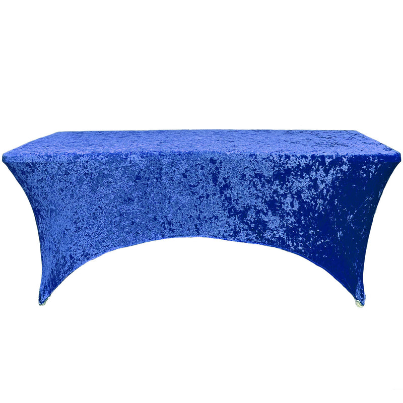 Velvet Spandex (8'x30") Banquet Table Cover in Royal Blue