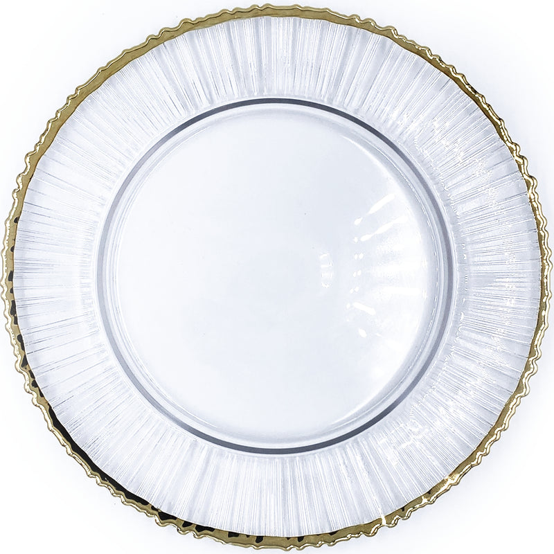 Eclipse - Glass Charger Plate in Gold (Item # 0309-R)
