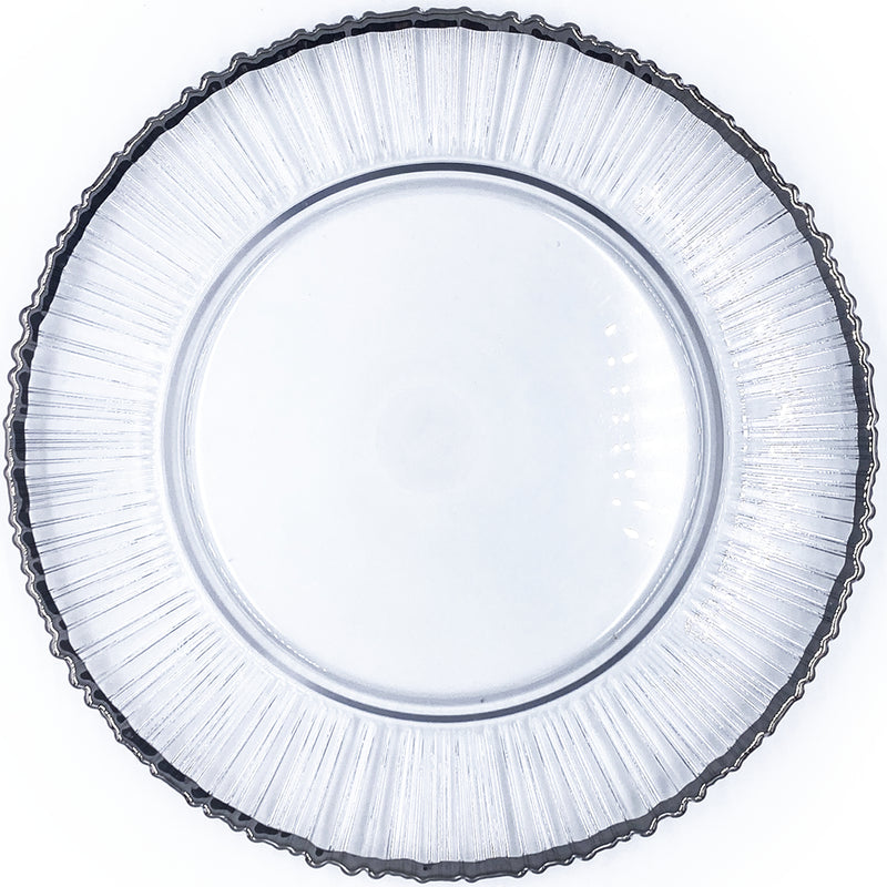 Eclipse - Glass Charger Plate in Silver (Item # 0309-R)