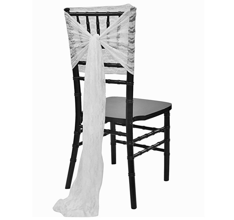 White Lace Chair Sash