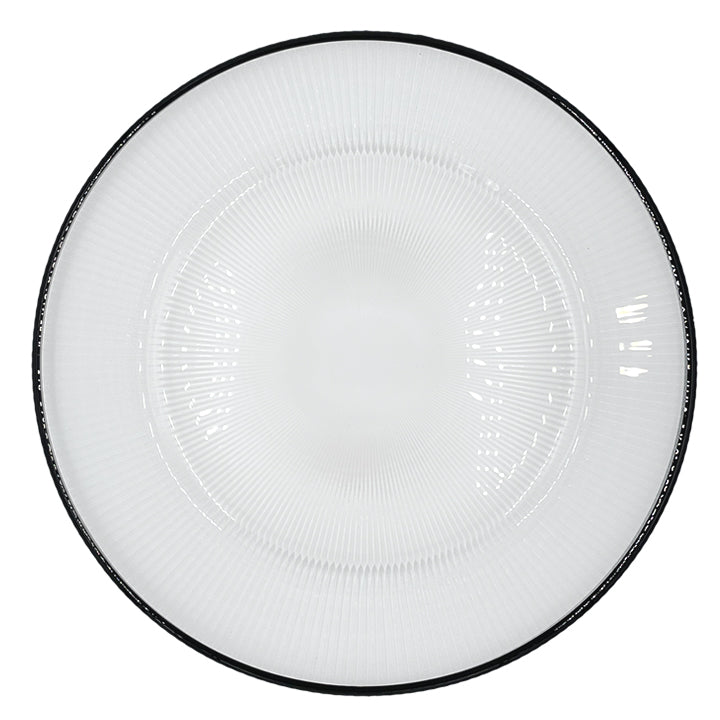 Ribbed Halo - Glass Charger Plate in Black (Item # 0240)