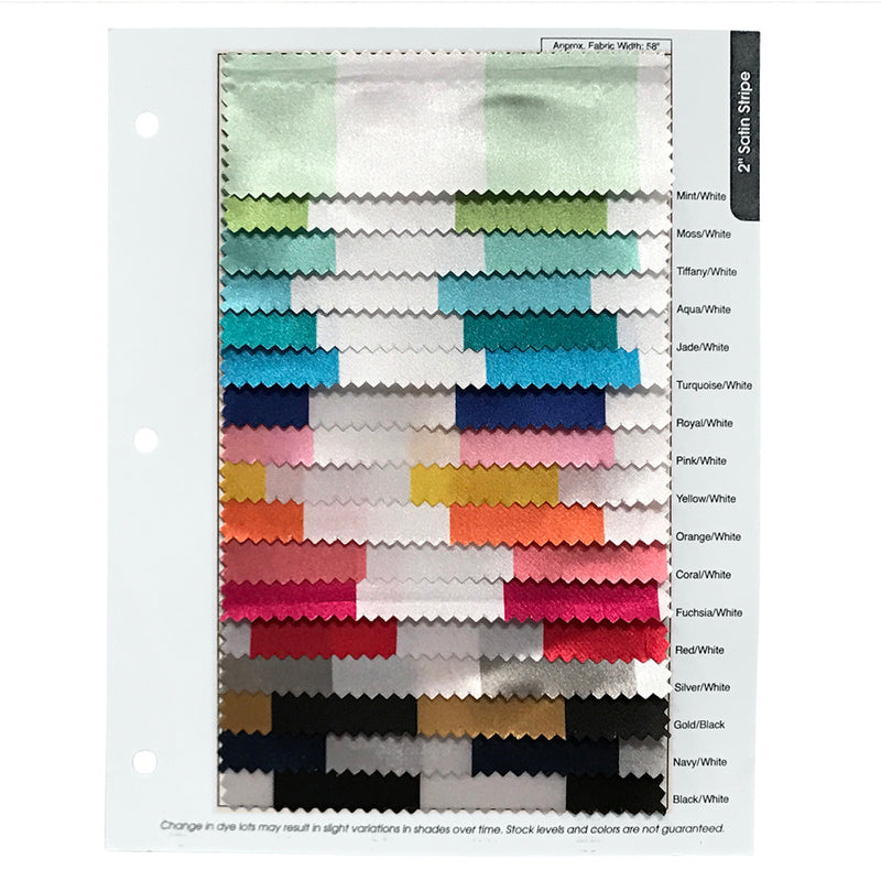 2" Satin Stripe Drapery Panels (58" Wide) / 17 Colors