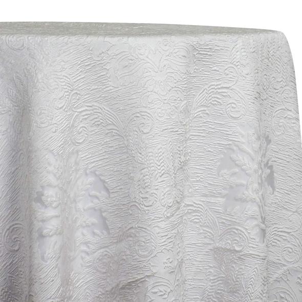 Regency Damask Sheer Table Linen in White