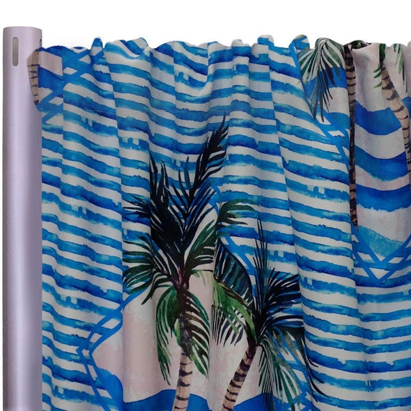 Caribbean Blues (Poly Print) Drapery Panels (58" Wide) 1 color