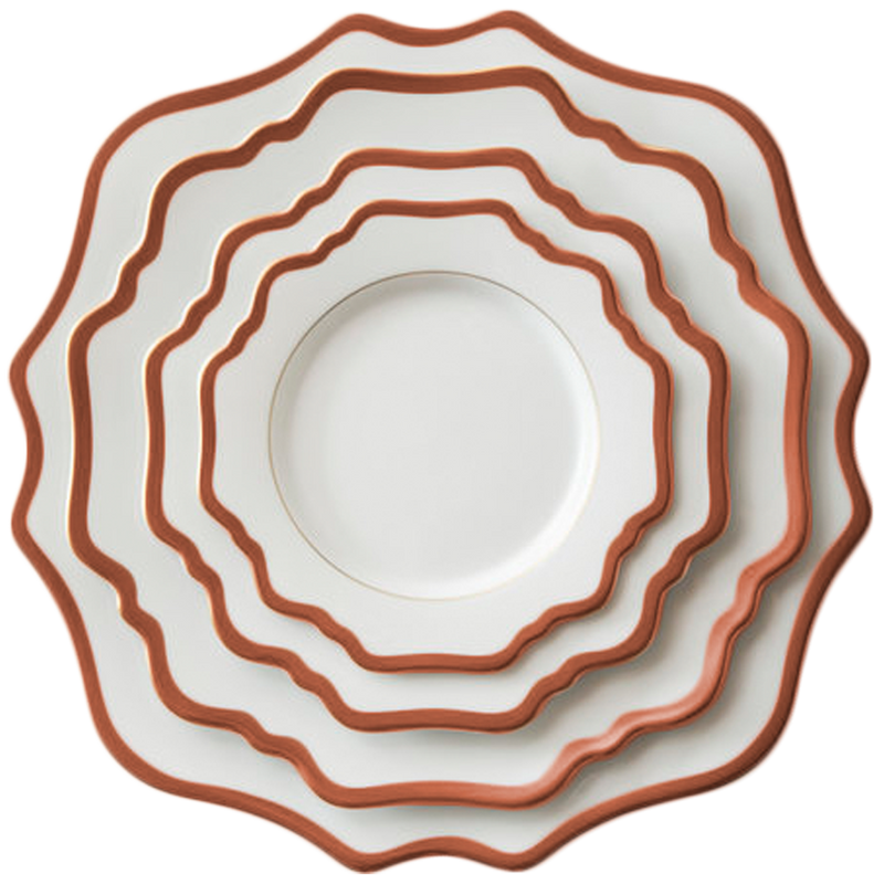 Casablanca Porcelain Collection in White/Rose Gold