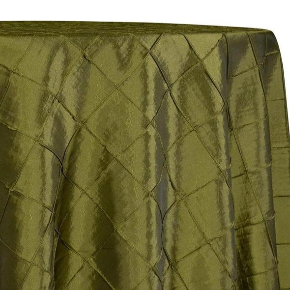 2" Pintuck Taffeta Table Linens in Army Green 019
