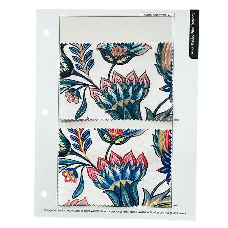 Asian Paisley (Dupioni) Drapery Panels (58" Wide) / 2 Prints